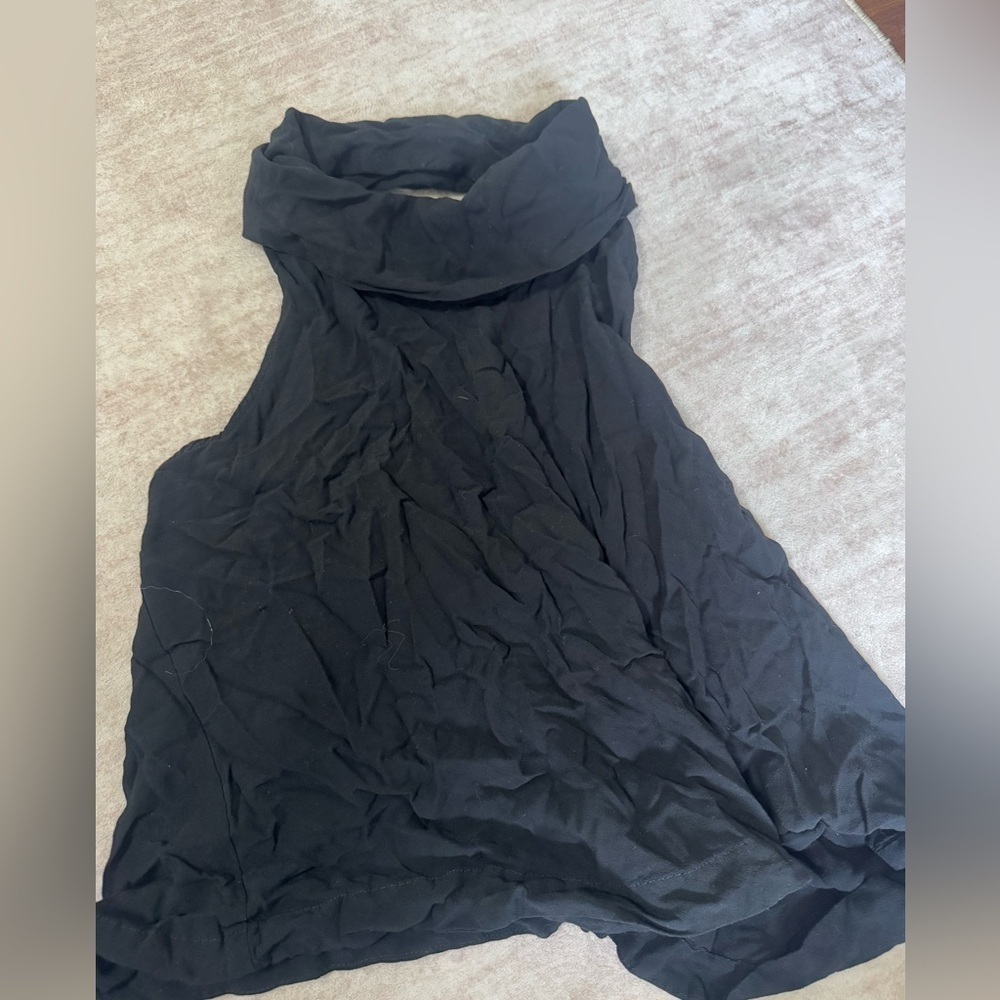 free people mock neck tank top black size medium